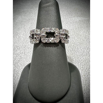 Diamond Link Ring / 1.00 Carat Diamond Link Ring / Diamond Ring / Diamond Chain Link Ring / Diamond Band