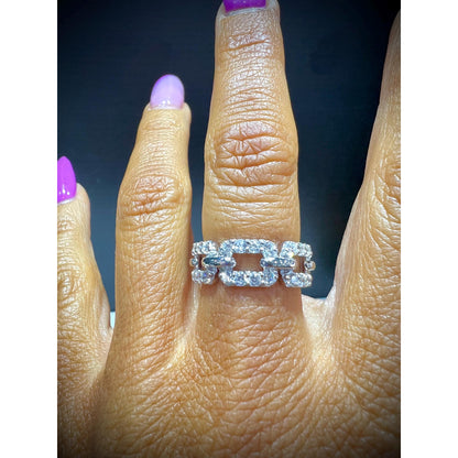 Diamond Link Ring / 1.00 Carat Diamond Link Ring / Diamond Ring / Diamond Chain Link Ring / Diamond Band