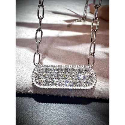 Diamond Bar Necklace / Diamond Bar 1.50 Carat Necklace/ Diamond 1.50ct Necklace / Pavè Diamond Bar Necklace