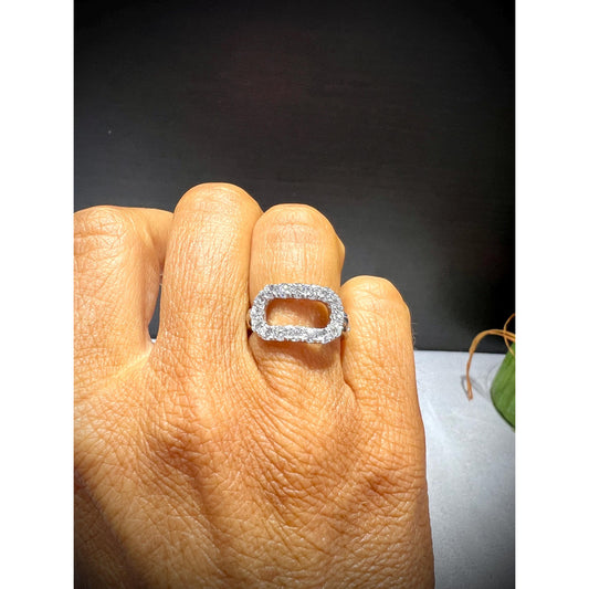 Diamond Oval Ring / 1.07 Carat Diamond Link Ring / Diamond Ring / Diamond Open Oval Link Ring / Diamond Band