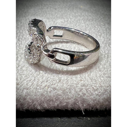 Diamond Oval Ring / 1.07 Carat Diamond Link Ring / Diamond Ring / Diamond Open Oval Link Ring / Diamond Band