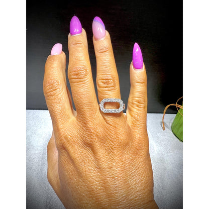 Diamond Oval Ring / 1.07 Carat Diamond Link Ring / Diamond Ring / Diamond Open Oval Link Ring / Diamond Band