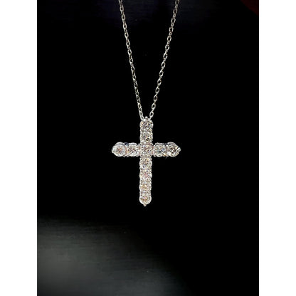 Diamond Cross Necklace/ Diamond Cross/ Diamond Cross 1.76 Carats/ Cross Pendant