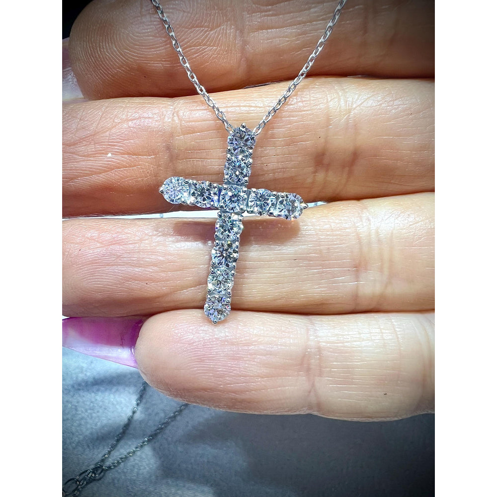 Diamond Cross Necklace/ Diamond Cross/ Diamond Cross 1.76 Carats/ Cross Pendant