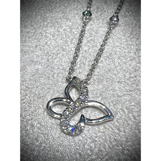 Diamond Butterfly Necklace / Butterfly Necklace / Diamond Butterfly 0.75ct / Diamond Butterfly Pendant with Diamond Chain