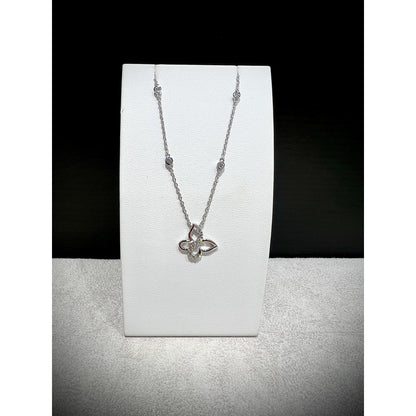 Diamond Butterfly Necklace / Butterfly Necklace / Diamond Butterfly 0.75ct / Diamond Butterfly Pendant with Diamond Chain