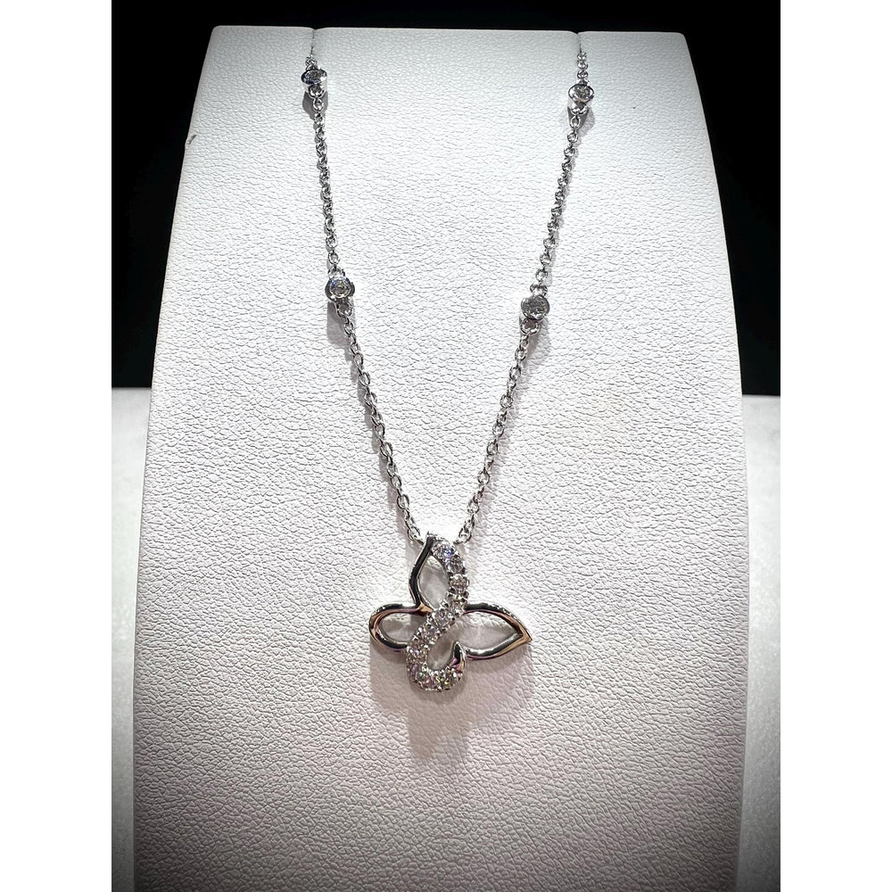 Diamond Butterfly Necklace / Butterfly Necklace / Diamond Butterfly 0.75ct / Diamond Butterfly Pendant with Diamond Chain