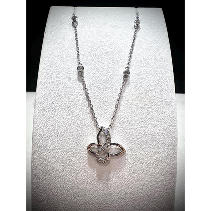 Diamond Butterfly Necklace / Butterfly Necklace / Diamond Butterfly 0.75ct / Diamond Butterfly Pendant with Diamond Chain