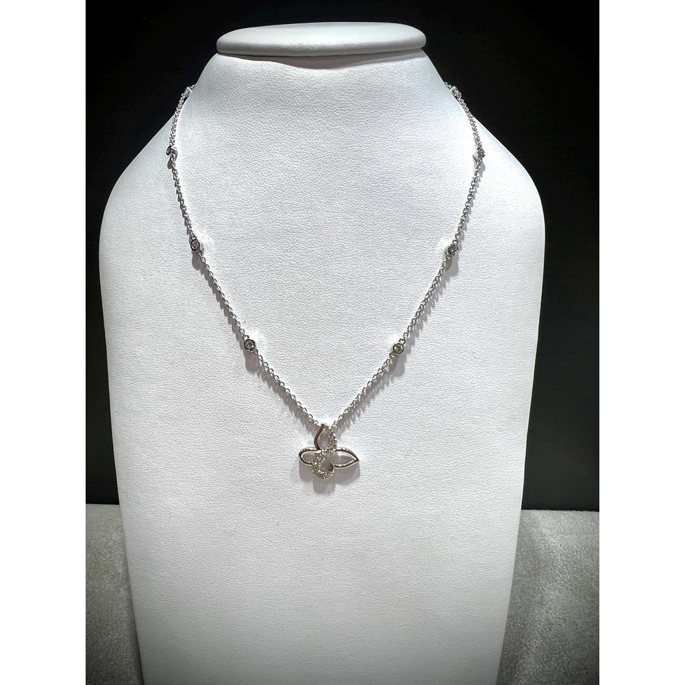 Diamond Butterfly Necklace / Butterfly Necklace / Diamond Butterfly 0.75ct / Diamond Butterfly Pendant with Diamond Chain