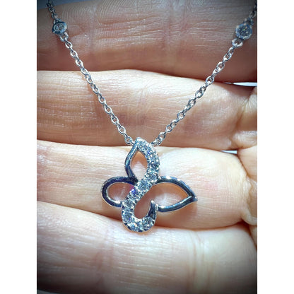 Diamond Butterfly Necklace / Butterfly Necklace / Diamond Butterfly 0.75ct / Diamond Butterfly Pendant with Diamond Chain