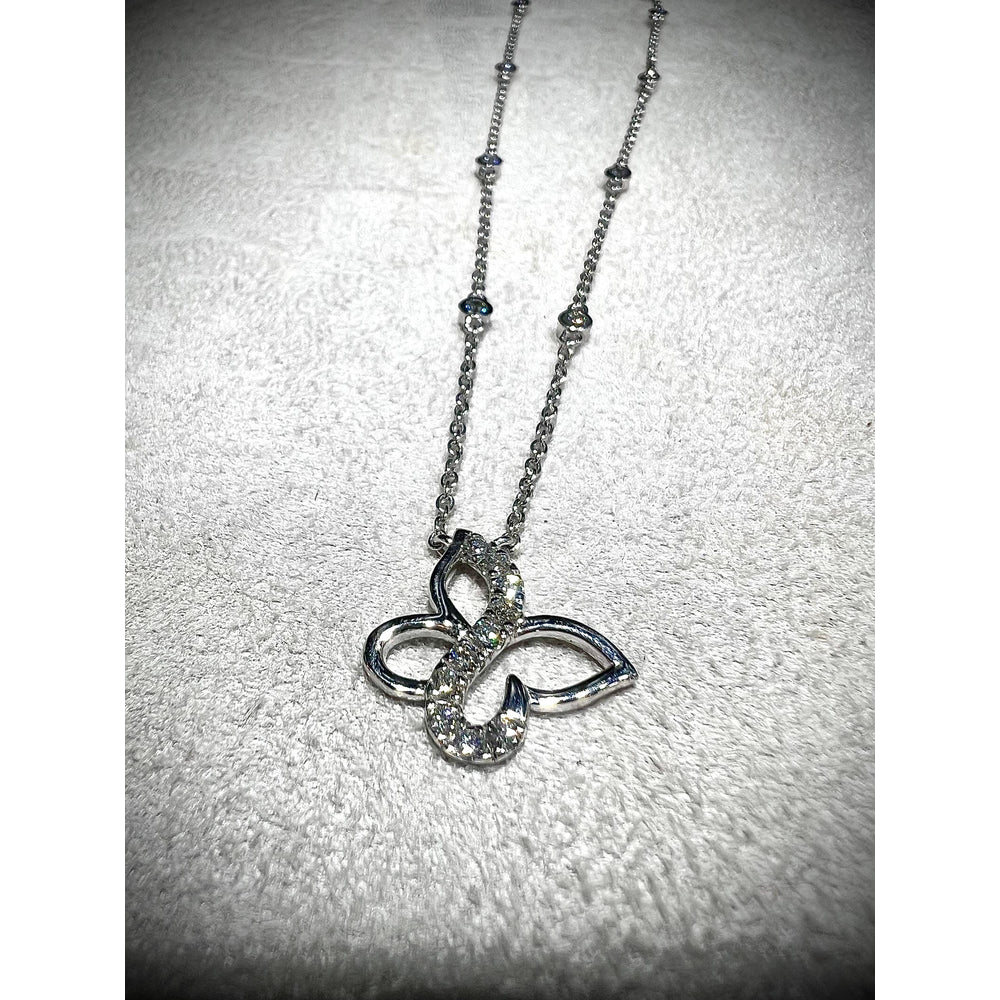 Diamond Butterfly Necklace / Butterfly Necklace / Diamond Butterfly 0.75ct / Diamond Butterfly Pendant with Diamond Chain