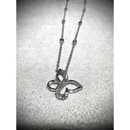 Diamond Butterfly Necklace / Butterfly Necklace / Diamond Butterfly 0.75ct / Diamond Butterfly Pendant with Diamond Chain