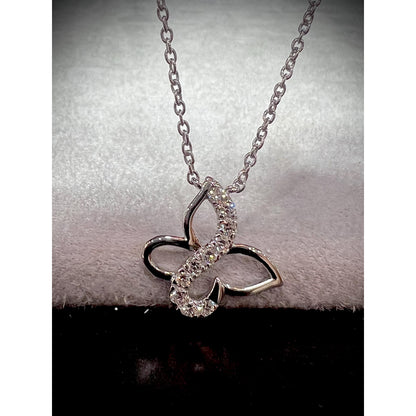 Diamond Butterfly Necklace / Butterfly Necklace / Diamond Butterfly 0.75ct / Diamond Butterfly Pendant with Diamond Chain