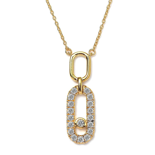 Diamond Pendant/ Oval Diamond Necklace/ Gold Diamond Necklace/ Gold Diamond Pendant / Diamond Necklace 0.68 carats/ Oval Design Necklace