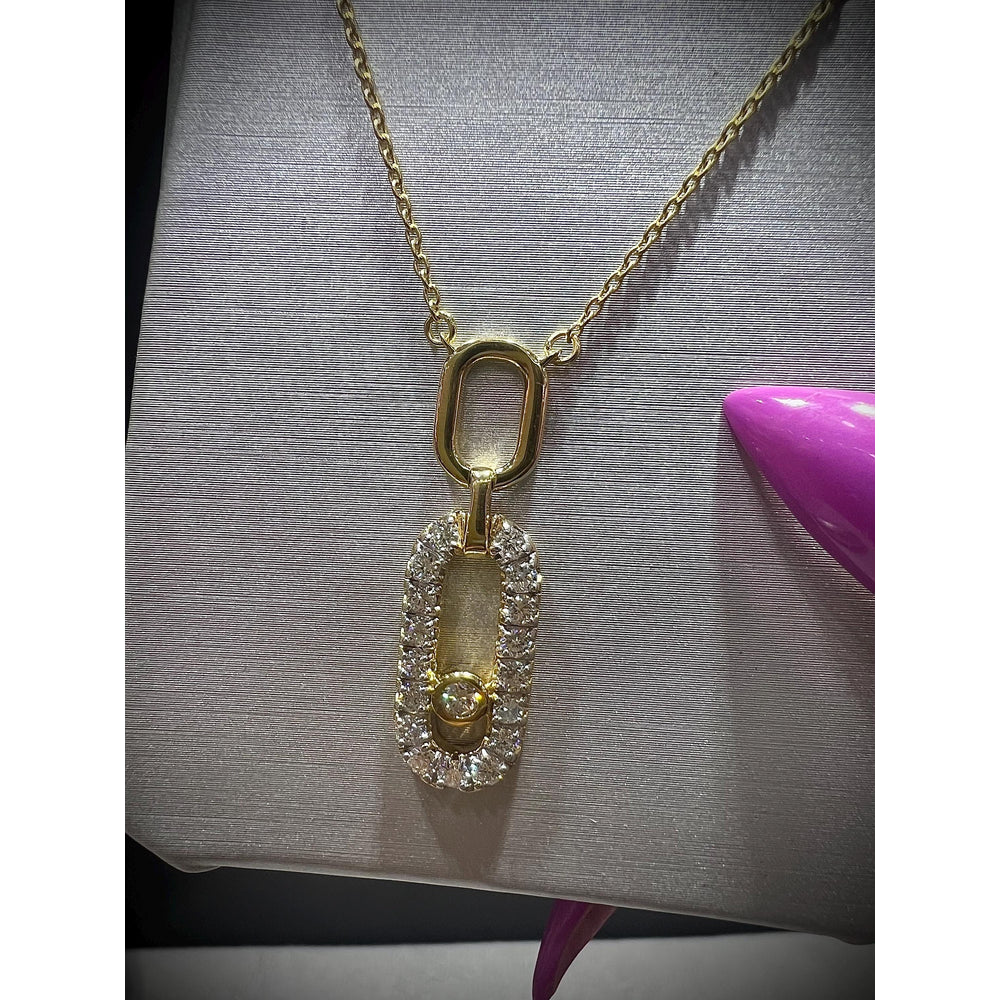 Diamond Pendant/ Oval Diamond Necklace/ Gold Diamond Necklace/ Gold Diamond Pendant / Diamond Necklace 0.68 carats/ Oval Design Necklace