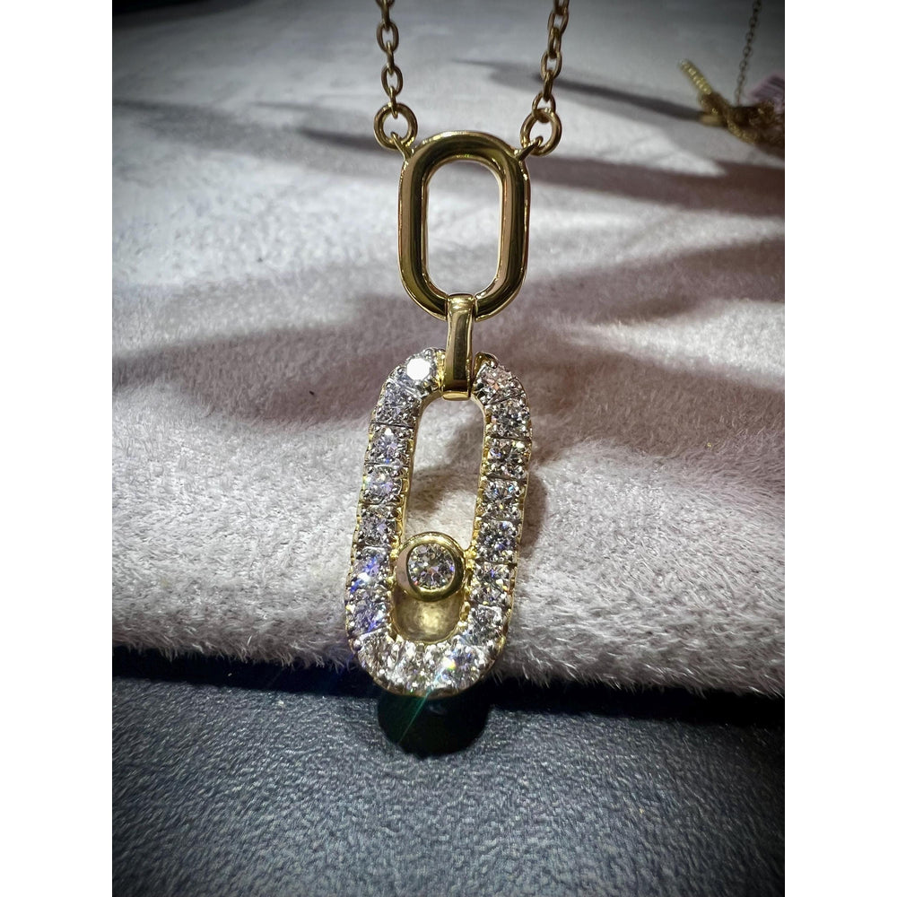 Diamond Pendant/ Oval Diamond Necklace/ Gold Diamond Necklace/ Gold Diamond Pendant / Diamond Necklace 0.68 carats/ Oval Design Necklace