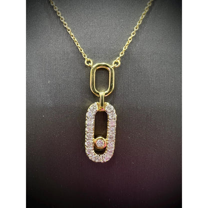 Diamond Pendant/ Oval Diamond Necklace/ Gold Diamond Necklace/ Gold Diamond Pendant / Diamond Necklace 0.68 carats/ Oval Design Necklace