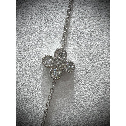Diamond Flower Station Necklace / Flower Necklace / Diamond Flower 1.00CT Necklace / Diamond Station Necklace / Silver Flower Necklace