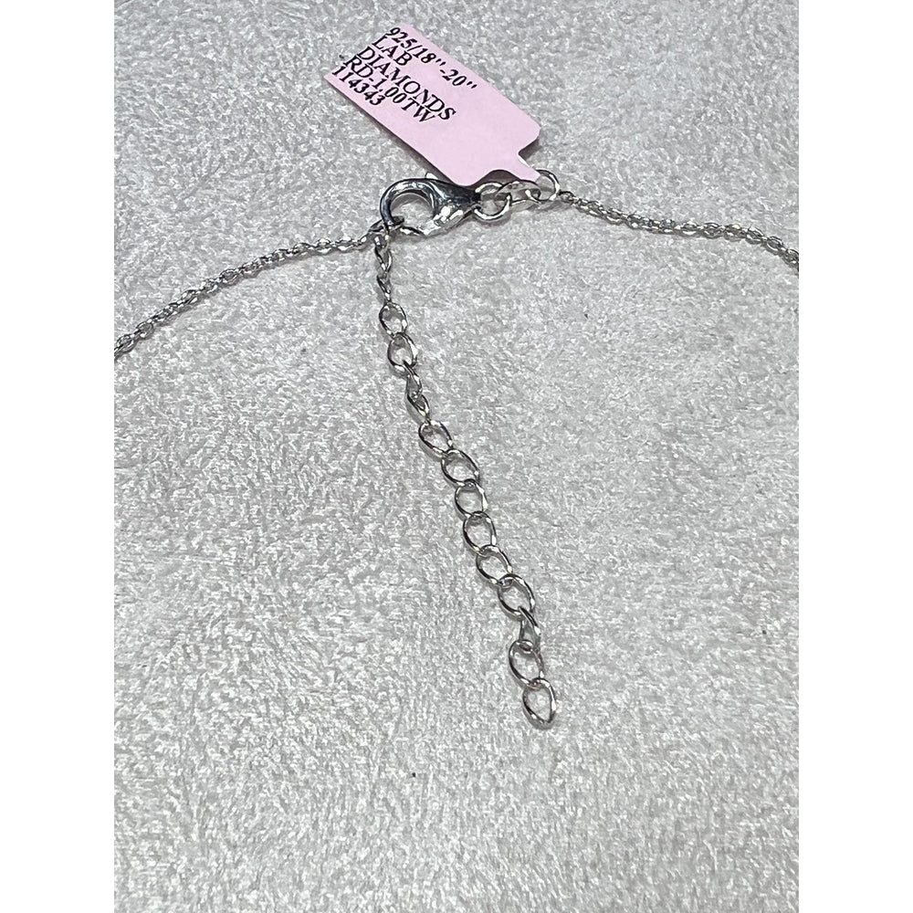 Diamond Flower Station Necklace / Flower Necklace / Diamond Flower 1.00CT Necklace / Diamond Station Necklace / Silver Flower Necklace