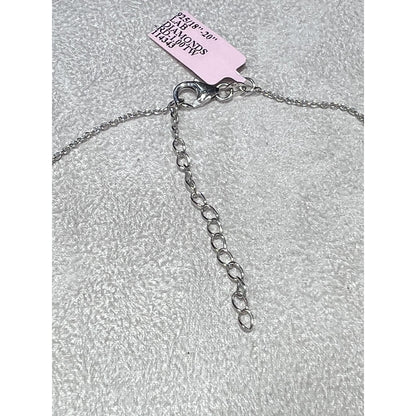 Diamond Flower Station Necklace / Flower Necklace / Diamond Flower 1.00CT Necklace / Diamond Station Necklace / Silver Flower Necklace