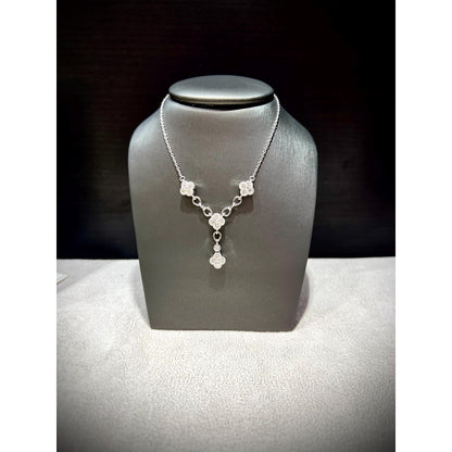 Diamond Flower Y Necklace / Diamond Flower Necklace / Diamond Clover Necklace / Diamond 1.49CT Necklace/ Diamond Y Necklace