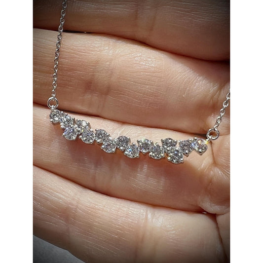 Diamond Bar Necklace / Diamond Necklace / Diamond 1.10 Carat Necklace / Diamond Bar / Diamond Pendant