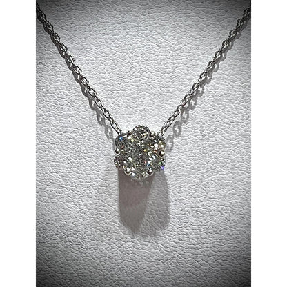 Diamond Cluster Pendant / Diamond Flower Pendant / Diamond Necklace / Diamond 0.58 Carat Necklace