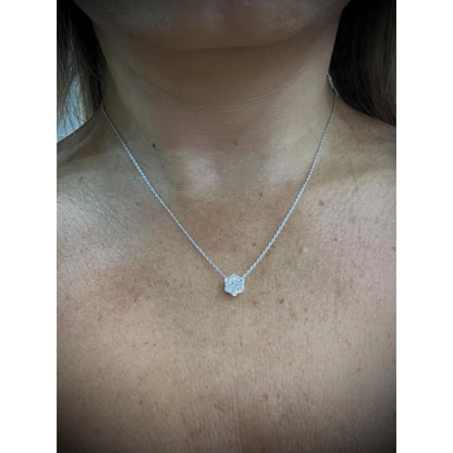 Diamond Cluster Pendant / Diamond Flower Pendant / Diamond Necklace / Diamond 0.58 Carat Necklace