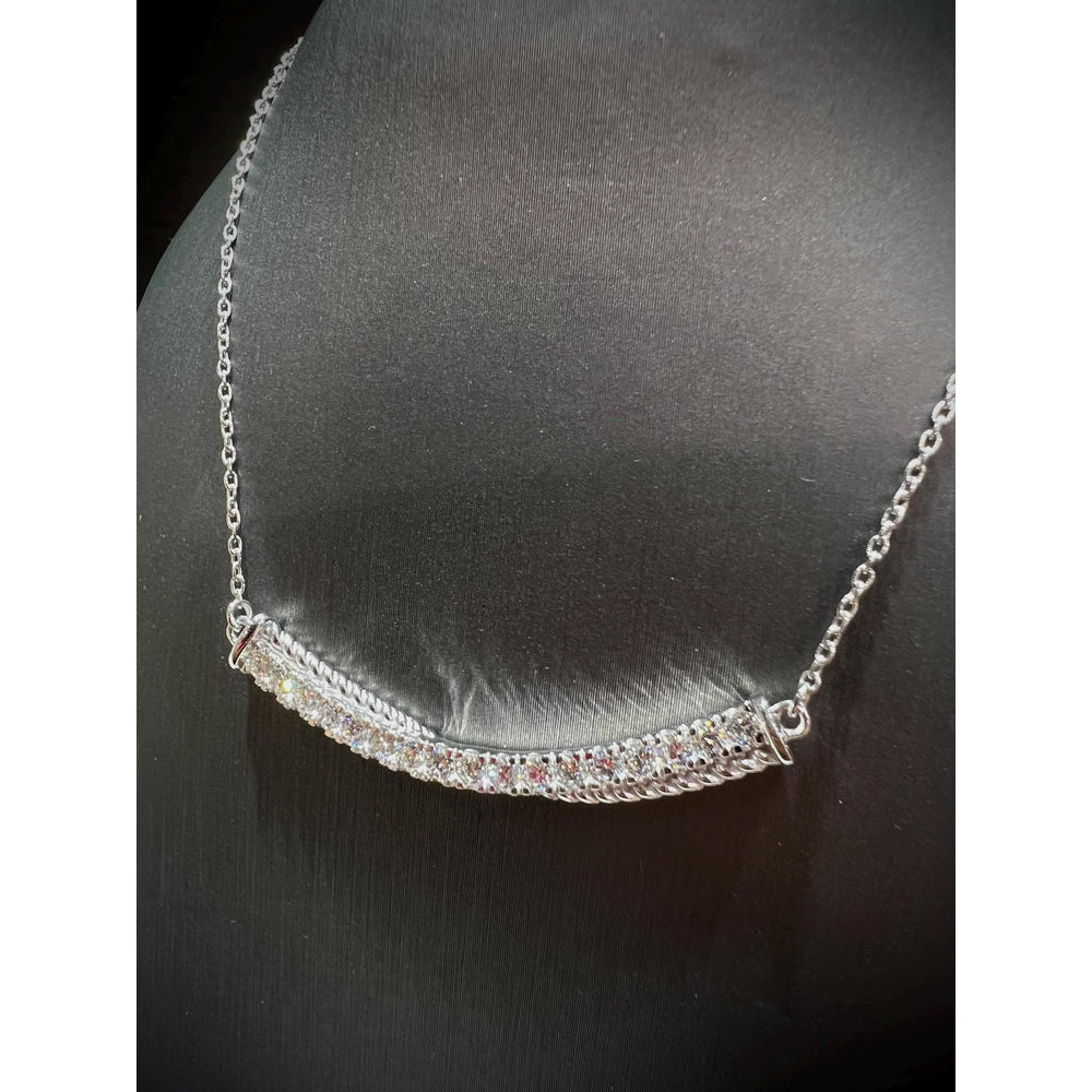 Diamond Bar Necklace / Diamond Necklace / Diamond 0.77 Carat Necklace / Diamond Bar / Diamond Pendant