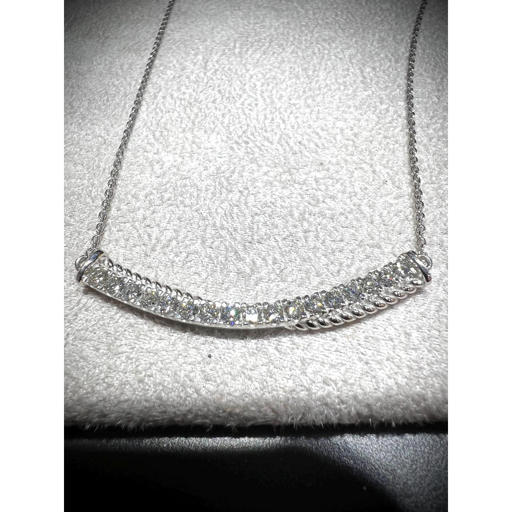 Diamond Bar Necklace / Diamond Necklace / Diamond 0.77 Carat Necklace / Diamond Bar / Diamond Pendant