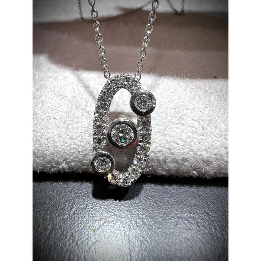 Diamond Pendant/ Oval Diamond Necklace/ Diamond Necklace/ Diamond Pendant / Diamond Necklace 0.77 carats / Oval Design Necklace