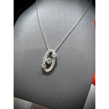 Diamond Pendant/ Oval Diamond Necklace/ Diamond Necklace/ Diamond Pendant / Diamond Necklace 0.77 carats / Oval Design Necklace