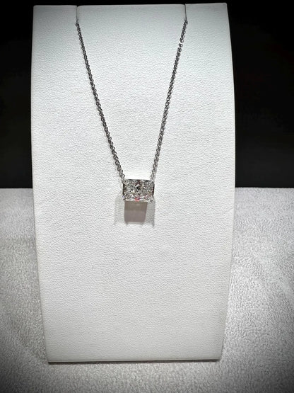 14K Radiant Cut 2.58 Carat Lab Grown IGI Certified Diamond Solitaire Necklace: Adjustable