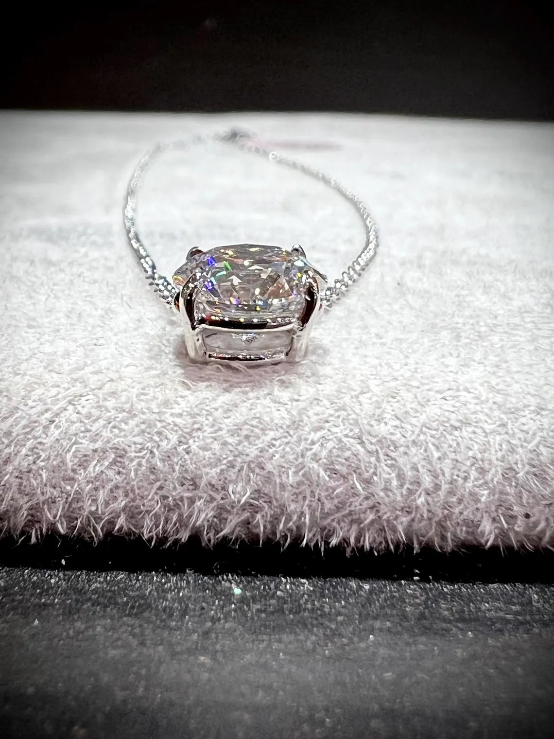 14K Round 2.02 Carat Lab Grown IGI Certified Diamond Solitaire Necklace: Adjustable