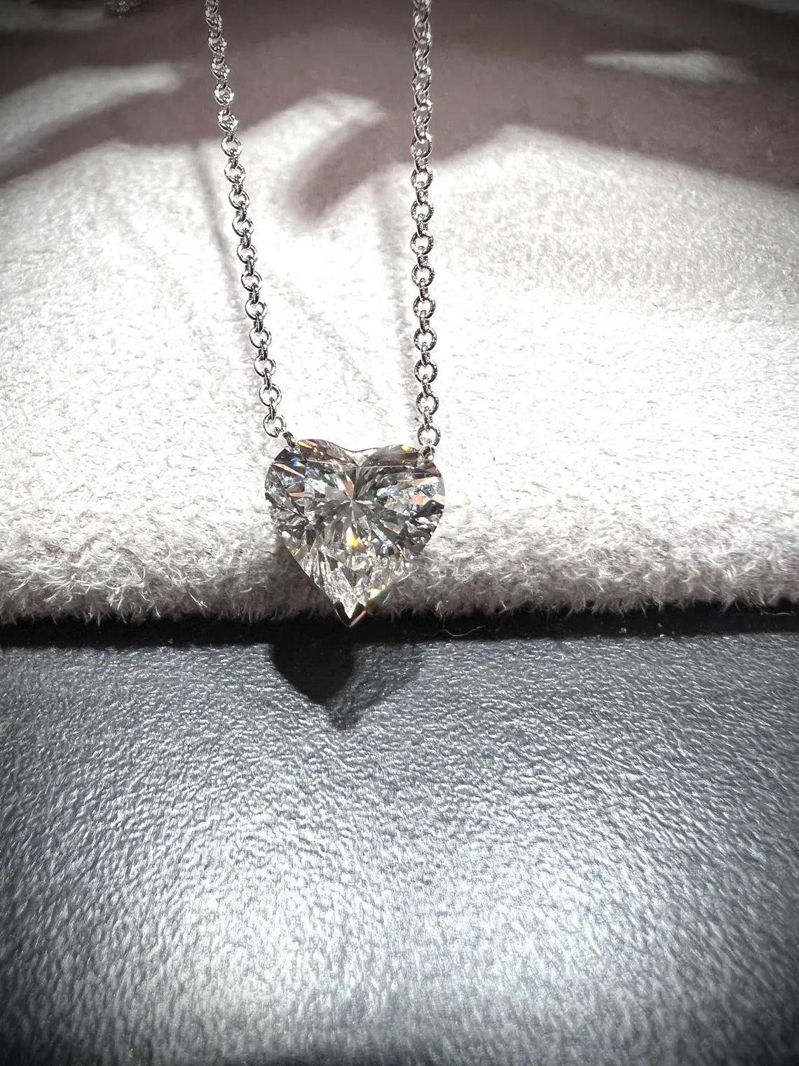 14K Heart Shape 2.00 Carat Lab Grown IGI Certified Diamond Solitaire Necklace: Adjustable