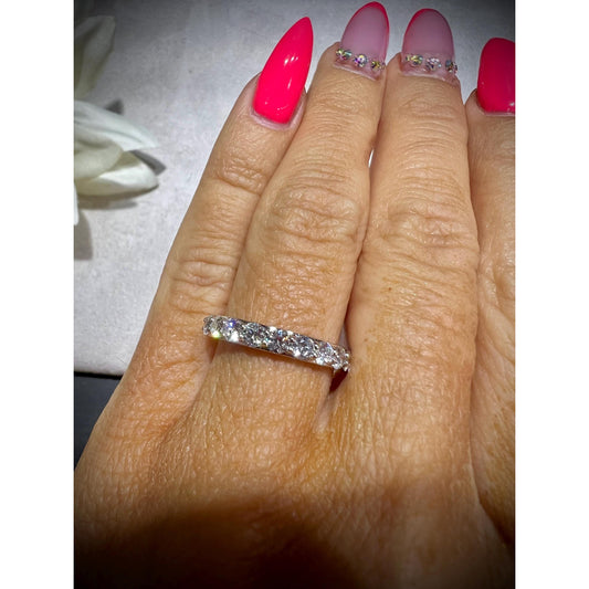 14K Diamond Band / 14K Diamond Wedding Band / White Gold Diamond Ring / Diamond 1.00 Carat Wedding Band / Lab Grown Diamond Ring