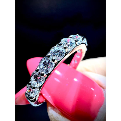 14K Diamond Band / 14K Diamond Wedding Band / White Gold Diamond Ring / Diamond 1.00 Carat Wedding Band / Lab Grown Diamond Ring