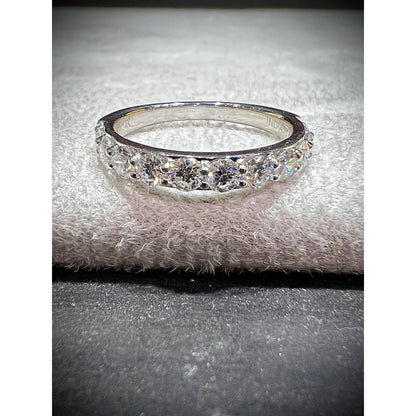 14K Diamond Band / 14K Diamond Wedding Band / White Gold Diamond Ring / Diamond 1.00 Carat Wedding Band / Lab Grown Diamond Ring