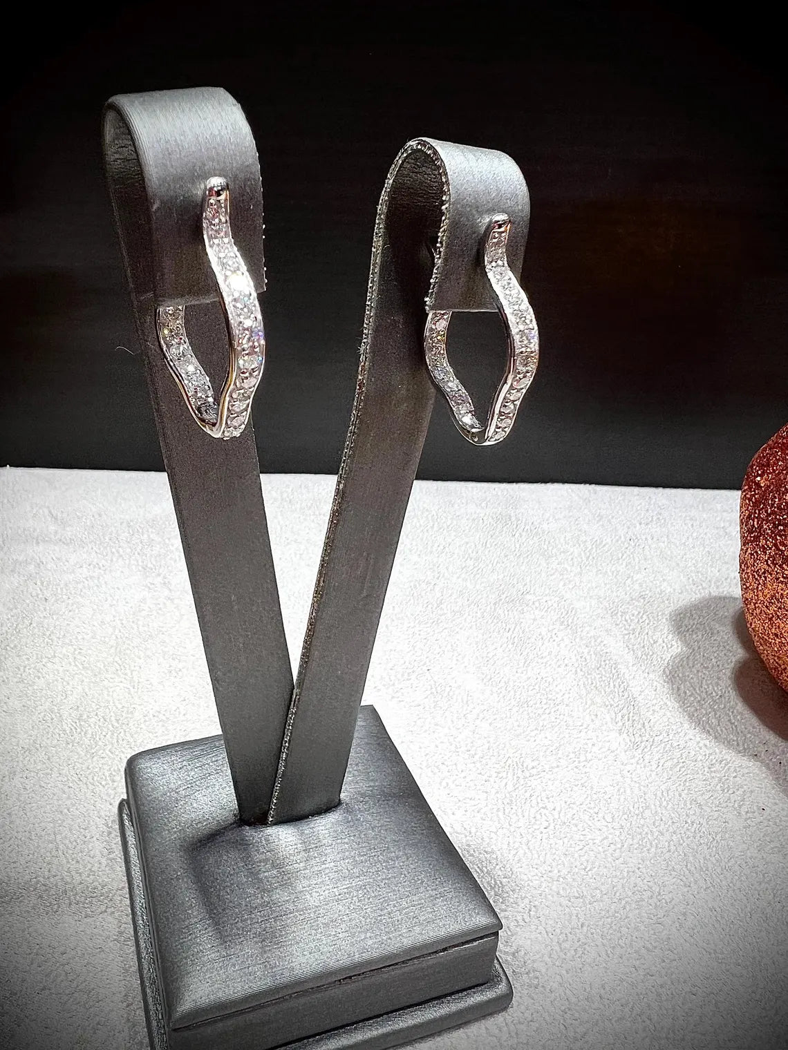 Diamond Hoop Earrings: Lab Grown Diamonds 1.50 Carats Sterling Silver