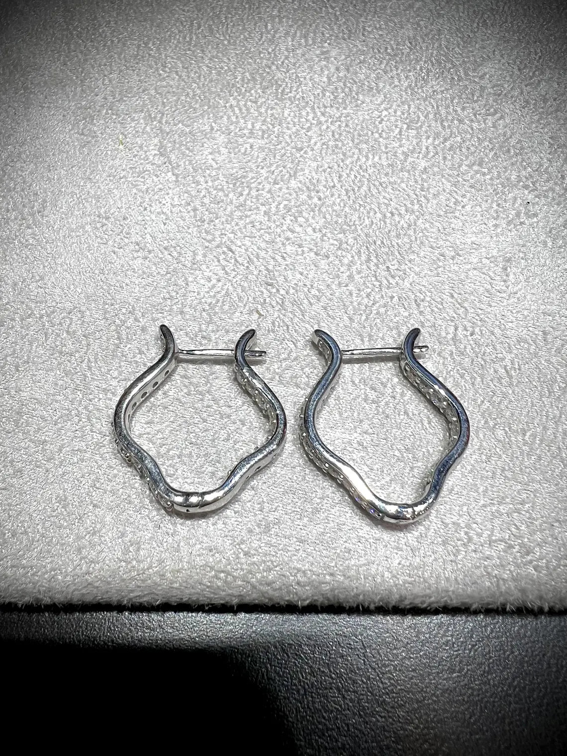 Diamond Hoop Earrings: Lab Grown Diamonds 1.50 Carats Sterling Silver