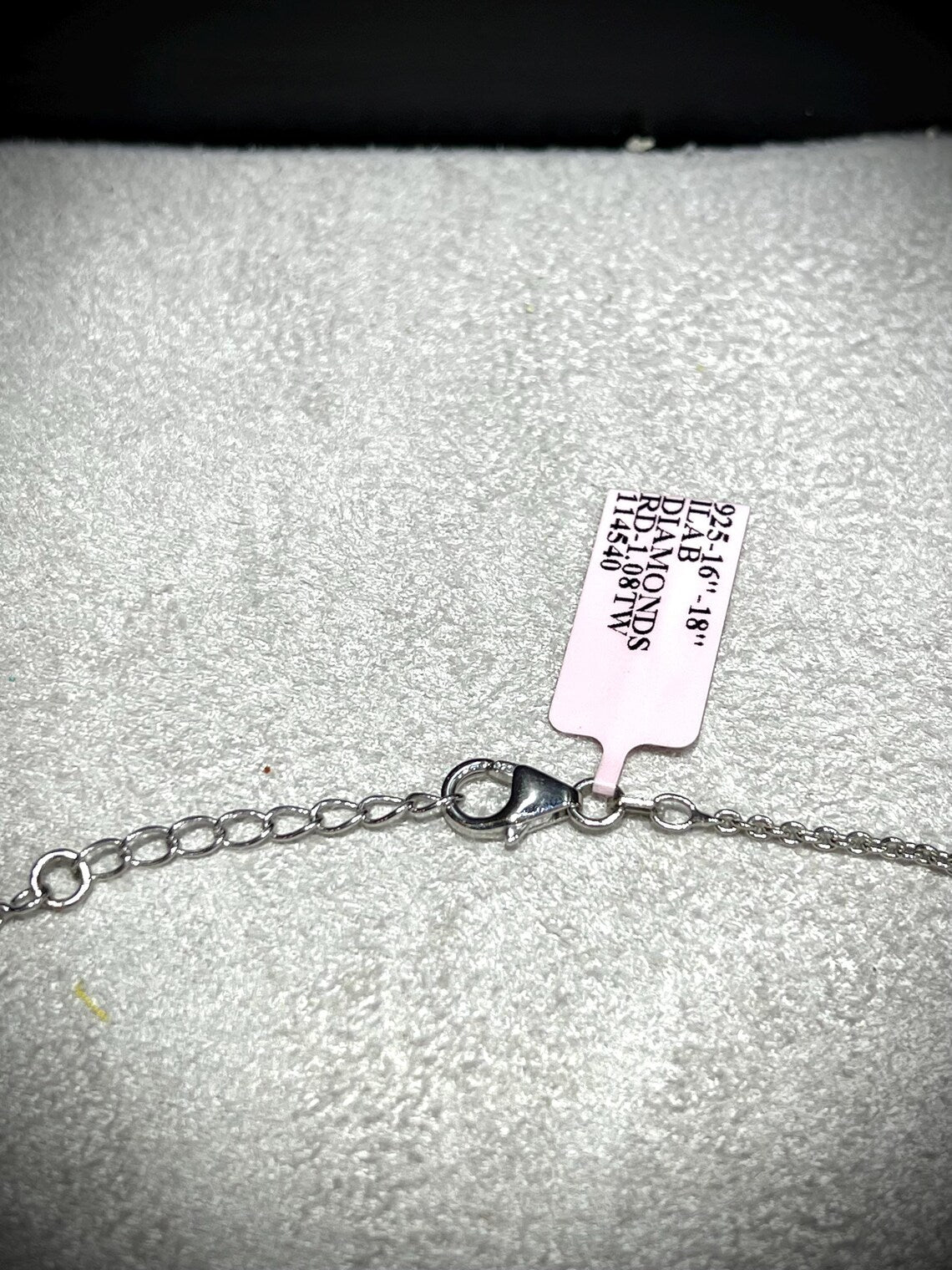 Lab Grown Diamond Interlocking Sterling Silver Necklace: Adjustable 16-18” Chain 1.08 Carats