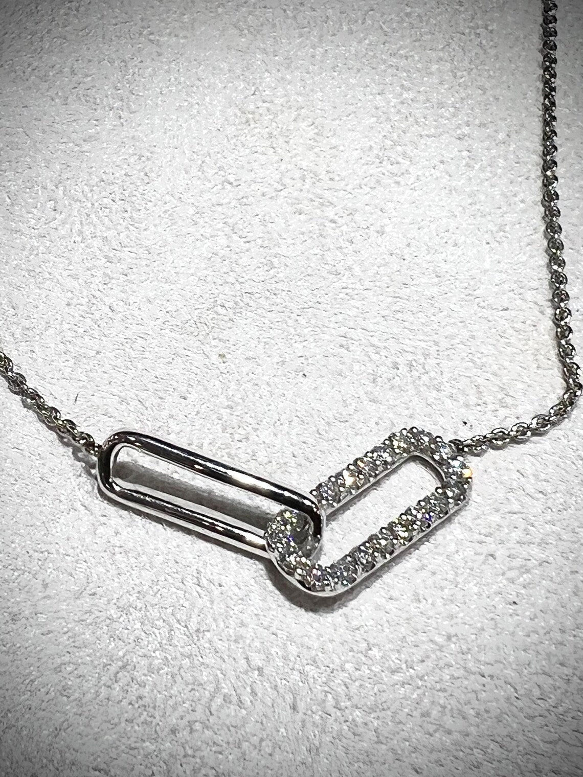 Lab Grown Diamond Interlocking Sterling Silver Necklace: Adjustable 16-18” Chain 1.08 Carats