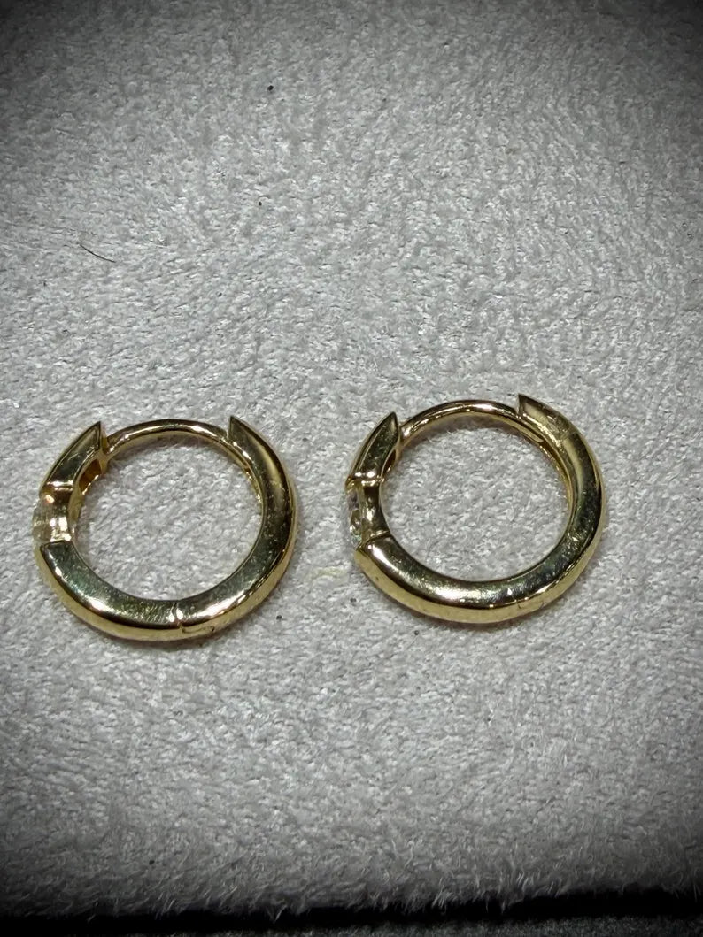 10K Yellow Gold Diamond Huggy Earrings: Lab Grown Diamonds 0.30 tw.