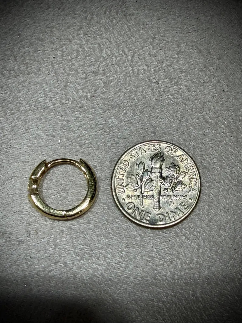 10K Yellow Gold Diamond Huggy Earrings: Lab Grown Diamonds 0.30 tw.