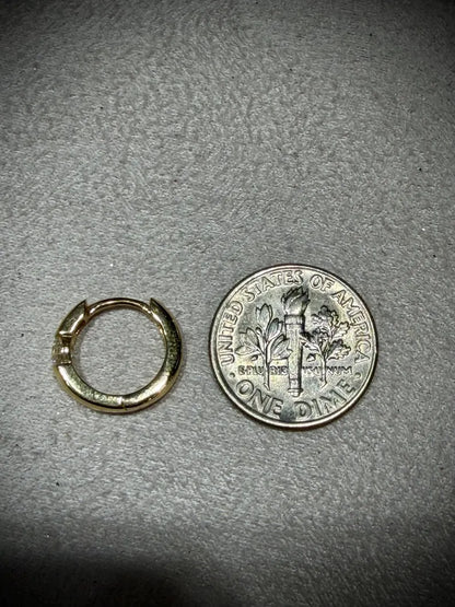 10K Yellow Gold Diamond Huggy Earrings: Lab Grown Diamonds 0.30 tw.