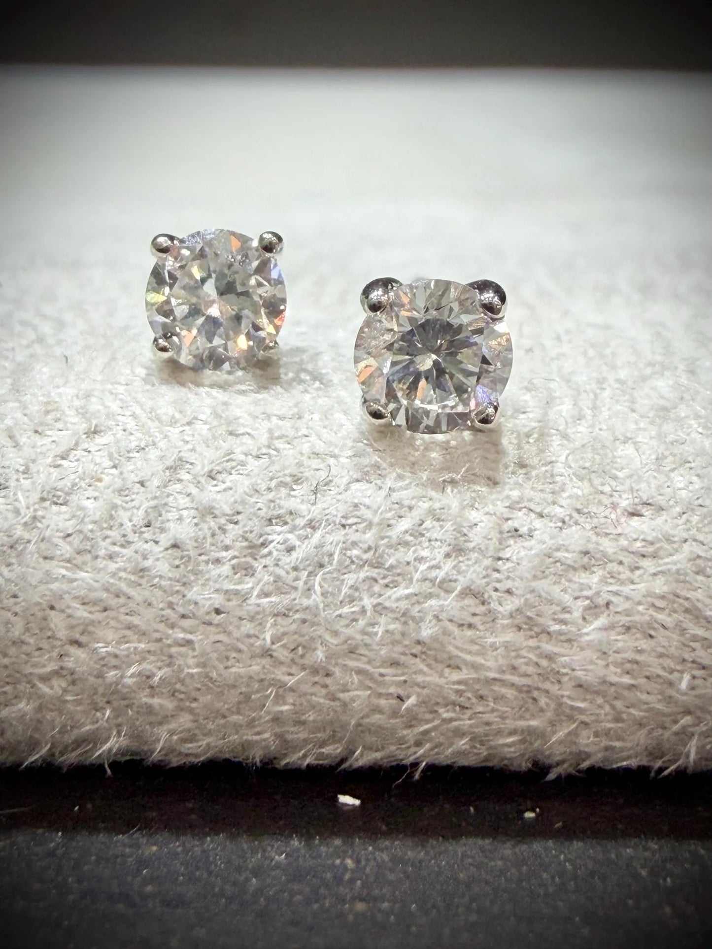 Sterling Silver Lab Grown Round Diamond Stud Earrings 0.50 ct tw.