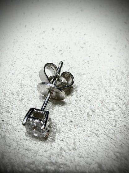 Sterling Silver Lab Grown Round Diamond Stud Earrings 0.50 ct tw.