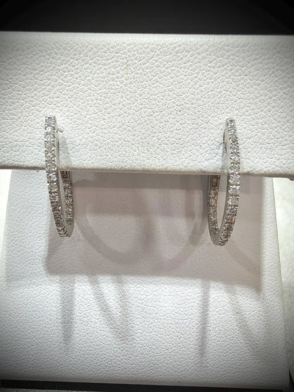 10K White Gold Lab Grown Diamond Oval Hoop Earrings 0.33ct tw.