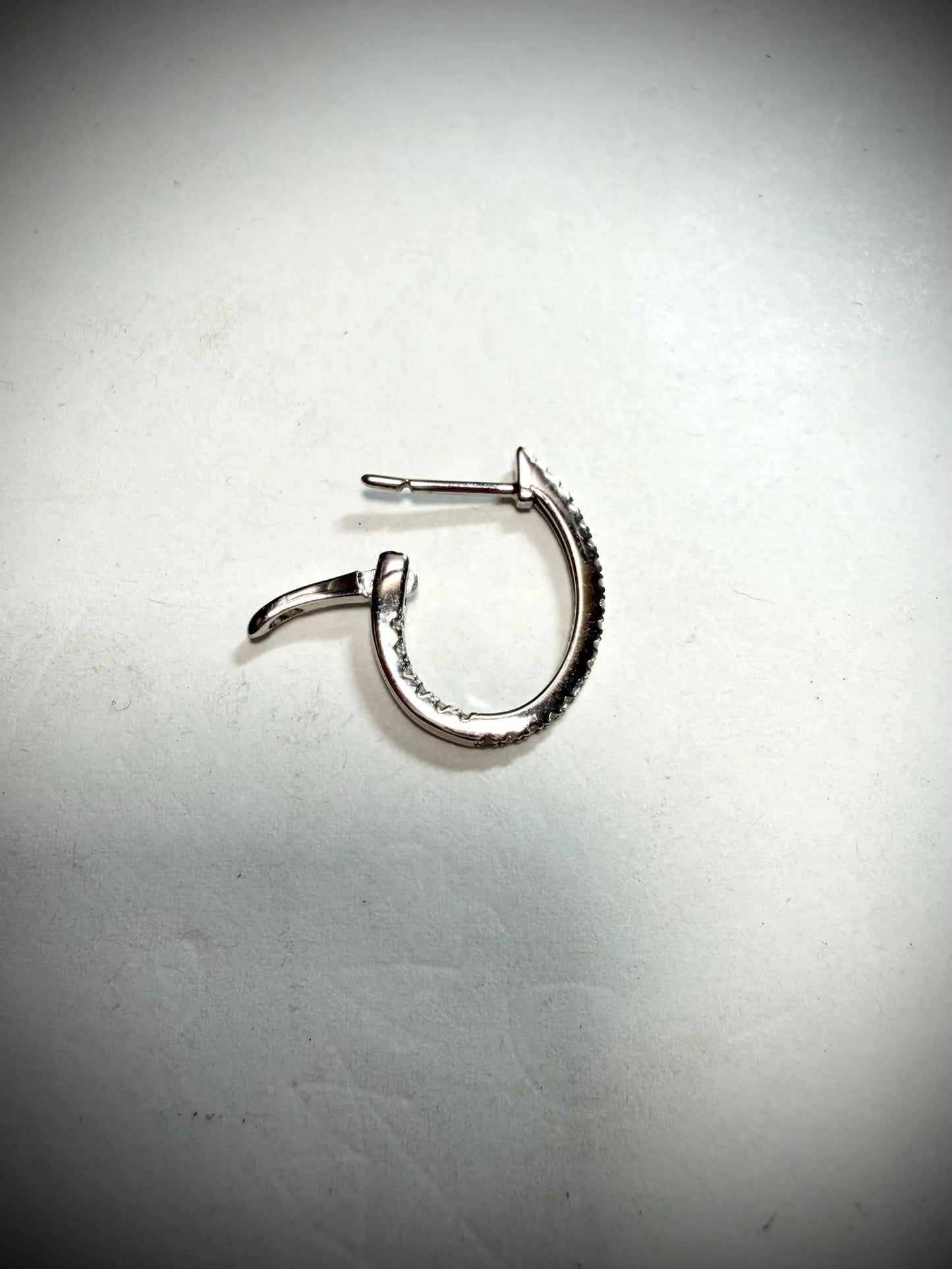 10K White Gold Lab Grown Diamond Oval Hoop Earrings 0.33ct tw.