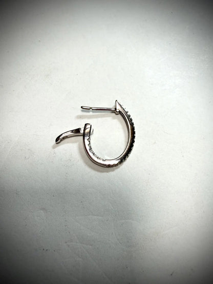 10K White Gold Lab Grown Diamond Oval Hoop Earrings 0.33ct tw.